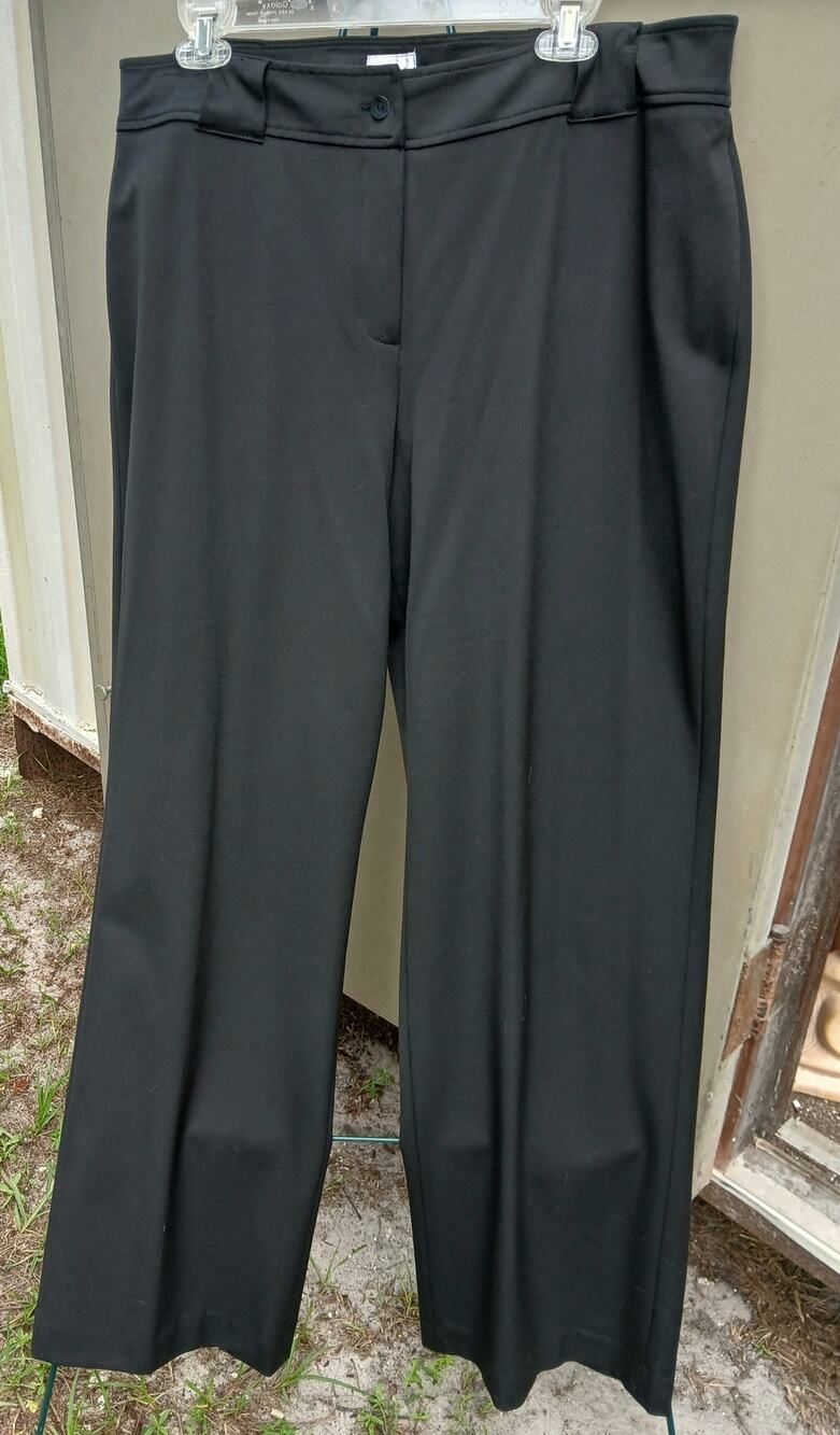 Chico's Wide Leg Black Career Office Dress Pants Flat Front Stretch 3 XL 14 16